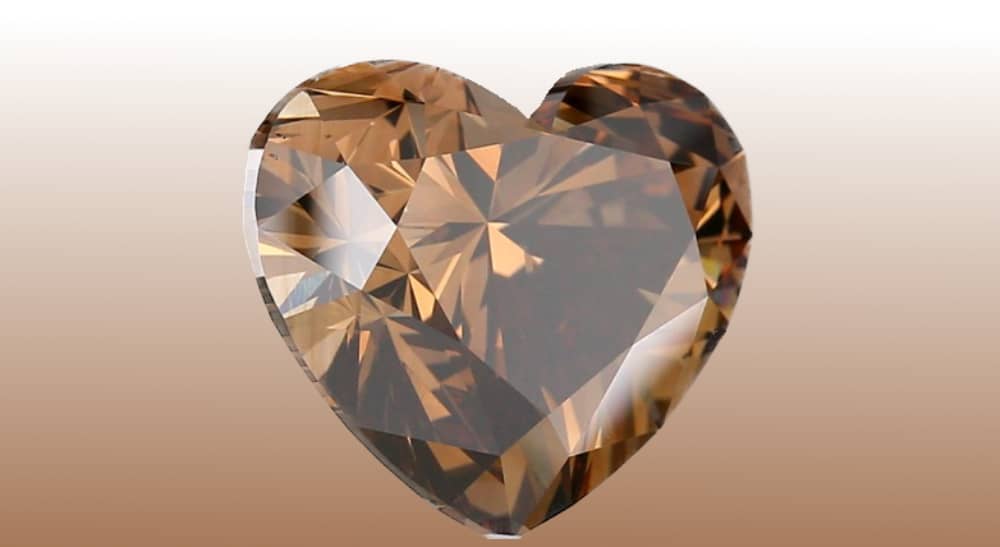Herzförmiger Mocha Mousse Diamant